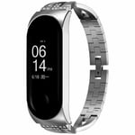 Xiaomi Mi Band 5/6 Smalt länkarmband med glittrande stenar, silver