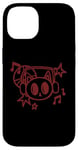 Coque pour iPhone 14 Y2K 90s Cat porte un casque d'écoute et entend de la musique