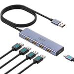 TSUPY Hub USB 3.2 Gen 2, Data Hub USB 3.2 avec Câble de 120cm de Long, 4 Ports USB 3.2 Gen2 avec 1 Port Type-C pour Alimentation, Compatible avec PC, Macbook Pro, Macbook Air, iMac, Surface Pro 3,iPad