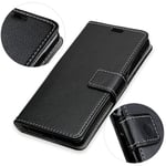 KM-WEN® Case for Sony Xperia L3 (5.7 Inch) Book Style Retro Litchi Pattern Magnetic Closure PU Leather Wallet Case Flip Cover Case Bag with Stand Holster Protective Cover Black