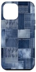 iPhone 12 Pro Max Blue Jeans Denim Patchwork Pattern Graphic Cool Case