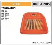 Filtre à Air Stihl pour Taille-Haies Hs 81T 86R 82T 87T 045985