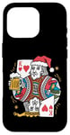 Coque pour iPhone 16 Pro King Of Hearts With Beer Jeu de cartes vintage pour amateur de bière