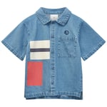 Wynken Kite Block Jeansskjorta Setting Sun Navy | Blå | 4 years