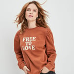 LH - sweat avec manches gigots marron clair femme