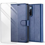 OCASE Etui Coque Samsung S20 FE, Antichoc TPU Housse Galaxy S20 FE Cuir PU Portefeuille Etui [Film De Protection Offert] [Béquille] [Fentes pour Cartes] Coque pour Samsung Galaxy S20 FE (6,5") - Bleu