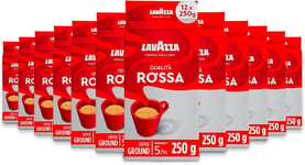 Lavazza Qualita Rossa, Arabica and Robusta Medium Roast Ground Coffee, 250 g, (