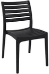 Chaise De Jardin En Plastique Design Simple Empilable Noir 10_0000027