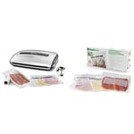 FoodSaver Machine Sous Vide avec compartiment de rangement, inclus sacs de  mise sous vide assortis et adaptateur intégré & Boîtes alimentaires de  conservation et marinade, 700ml, 1.18L&1.8L