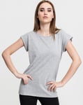 Urban Classics Ladies Extended Shoulder Tee (Cherry, XS) XS Cherry