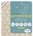 P'tit Lit - Matelas Enfant/Bébé Authentique - 70x140 cm - Lin d'origine végétale : Naturellement Thermorégulateur - Sans traitement chimique - Déhoussable - Oeko Tex® - Fabrication Française