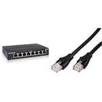 Netgear GS308-300PES Switch Ethernet 8 Ports Métal Gigabit (10/100/1000) et Abordable pour Les Entreprises et Bureaux à Domicile & Amazon Basics Câble réseau Ethernet RJ45 catégorie 6-3 m