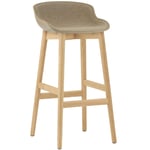 Hyg Bar Stool 75 cm, Upholstered Front, Sand / Oak