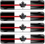 Biomar Labs® 4 x 3D Flexibles Autocollant Stickers Drapeau Canada Canadien Flag Thin Red Line Adhésif pour Décoration Car Voiture Auto Moto Tuning F 61