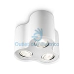 Philips 563333110 Noir - 3 Spot Halogène Cylindre Blanc - 3X50W