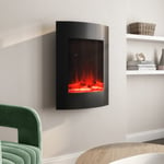 https://furniture123.co.uk/Images/AGL048_3_Supersize.jpg?versionid=9 Black Vertical Curved Wall Mounted Electric Fire with LED Lights - AmberGlo