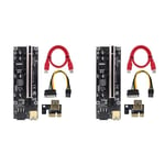 2X PCIE Riser 009S Plus Minier Super Version X16 PCI Express Carte de D'Extension pour Vidéo Minière-Emplacement Noir