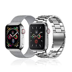 baklon Compatible avec Bracelet Apple Watch 42/44/45/49mm en Acier Inoxydable Metal pour Bracelet iWatch Series Ultra2/Ultra/SE2/SE/9 8 7 6 5 4 3 2 1 e Argent