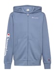 Champion Hooded Full Zip Sweatshirt Blå