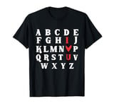 Alphabet ABC I Love You Valentine's Day Heart T-Shirt