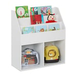 Relaxdays Rangement pour la Chambre de Votre Enfant, bibliothèque pour Ranger Les Livres, HLP 79 x 72 x 30 cm, Blanc