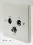 MK Logic Plus - K3553 WHI - 1g TV/FM/SAT Triplexer Outlet Socket Unused