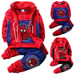 Barn Pojke Spiderman Träningsoverall Sweatshirt + Byxor + Hoodies Black 110