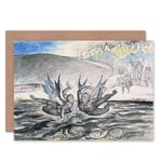 Painting Book Divine Comedy Blake Dante Devils Fighting Blank Greeting Card