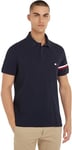 Tommy Hilfiger Men Short-Sleeve Polo Shirt Regular Fit, Blue (Desert Sky), S