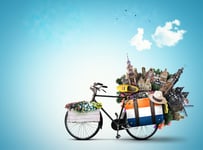 Netherlands a city bicycle with Dutch attractions