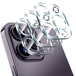 imluckies [Lot de 3 Protection Objectif Caméra Arrière pour iPhone 14 Pro / 14 Pro Max & iPhone 16 Pro / 16 Pro Max, Verre Trempé 9H avec Anneau Anti-Flash, HD Transparent et Résistant aux Rayures