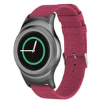 Samsung Gear S2 Kanvas kangas vaihdettava kellon ranneke metalli soljella - Punainen