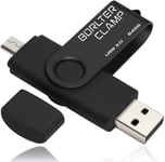 Clé Usb 64 Go, 2 En 1 Otg Usb 3.0 Mémoire Stick, Pivotant U Disque Avec Port Micro Usb Pour Smartphone Android, Tablette Et Ordinateur (Noir)