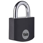 Yale YE3B/25/112/1/BK - Cadenas aluminium 25 mm, anse acier, noir, 3 clés - Pour casier, boîte à outils, sac...