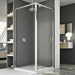 Idralite - Parois cabine de douche pivotante verre opaque h 185 mod Sintesi duo 1 porte 70x70 ouv. 70 cm carré