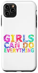 Coque pour iPhone 11 Pro Max Message positif amusant « Girls Can Do Everything »