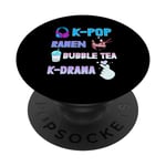 K-Pop Ramen Bubble Tea K-Drama Kpop K pop Finger PopSockets PopGrip Interchangeable