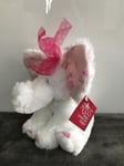 Russ Berrie ~ Ellie the White & Pink Elephant with Hearts 8" ***NEW