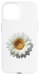 iPhone 15 White Sunflower Case