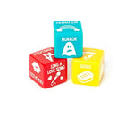 Legami - Set of 3 Dice, Date in Progress, 2.2 x 2.2 cm, Acrylic, Dice Holder Bag in Polyester, Let the Dice Decide, the Pack becomes a Handle Tag