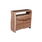 Meuble de rangement 90 cm style nature en acacia massif Azalée Naturel ALBERA : commode