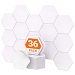 TONOR Lot de 36 Panneau Acoustique Mural Autocollante, 30 x 26 x 1cm Panneau Acoustique à Haute Densité, Mousse Acoustique Hexagonal Isolant Phonique pour Studio, Bureau, Chambre, Salon, Blanc