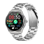 Knauermann Pro 3 (2024) Montre Intelligente de santé avec Fonction téléphonie – ECG + HRV et SOS – Écran AMOLED – BT Bluetooth – Apnée du Sommeil – Bracelet en Titane Noir, 14-24, Rond, Noir, Normal