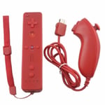 Télécommande Wiimote + Nunchuck pour Nintendo Wii et Wii U - Rouge