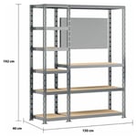 Modulo storage Concept rangement de garage + établi - longueur 150 cm - 10 plateaux