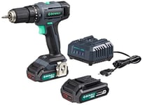 Marque Amazon - Denali by SKIL Kit pour perceuse à percussion 18 V (20 V max), avec 2 batteries au lithium 2,0 Ah et un chargeur, Bleu