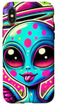 Coque pour iPhone X/XS Alien coloré avec halo et ailes Pop Art cool