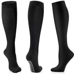 CAMBIVO Bas de Contention Femme Homme 3 Paires, Chaussettes de Compression 20-30mmHg, Chaussettes Hautes Montantes pour Voyage Avion, Circulation Sanguine Jambes, Course a Pied, Sport, Handball