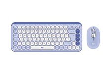 Logitech POP Icon Combo - sats med tangentbord och mus - QWERTY - USA, internationellt - lila, offwhite Inmatningsenhet