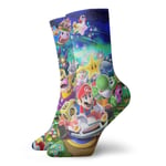 LREFON Chaussettes de Compression Jeu Su-per Mario Chaussettes équipage drôle décontracté Unisexe Impression Cheville Sport Chaussette